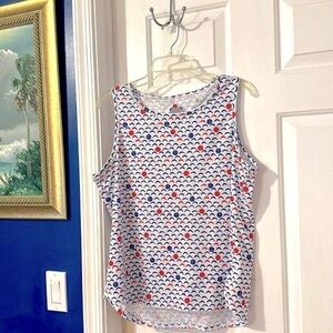 Women’s Dink Up Red White Blue Pickleball Print Sleeveless Athleisure Tank Top